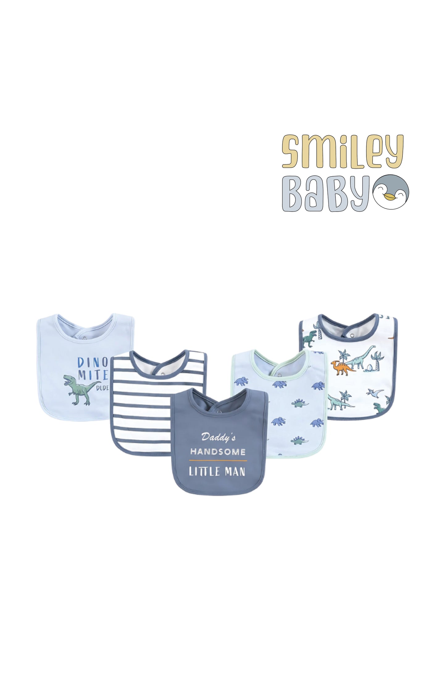 5 Bibs Cotton Pack daddy's handsome little man