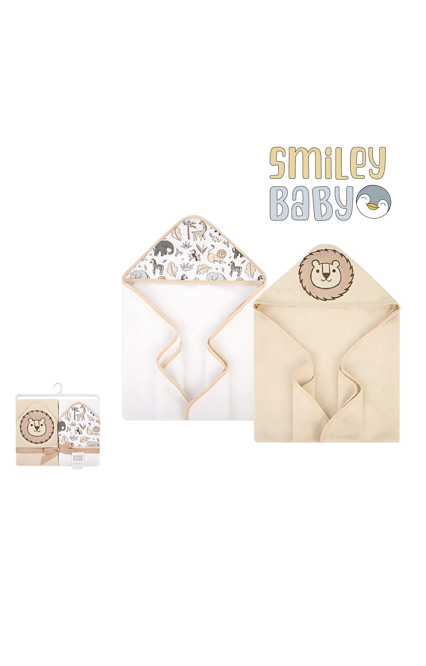 hooded towel 2pcs lion