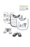 baby Boy Bibs and Socks 5 Pcs Set elephant