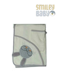 Baby Hooded Towel with loofah biege rabbit
