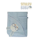 Baby Hooded Towel with loofah  blue rabbit