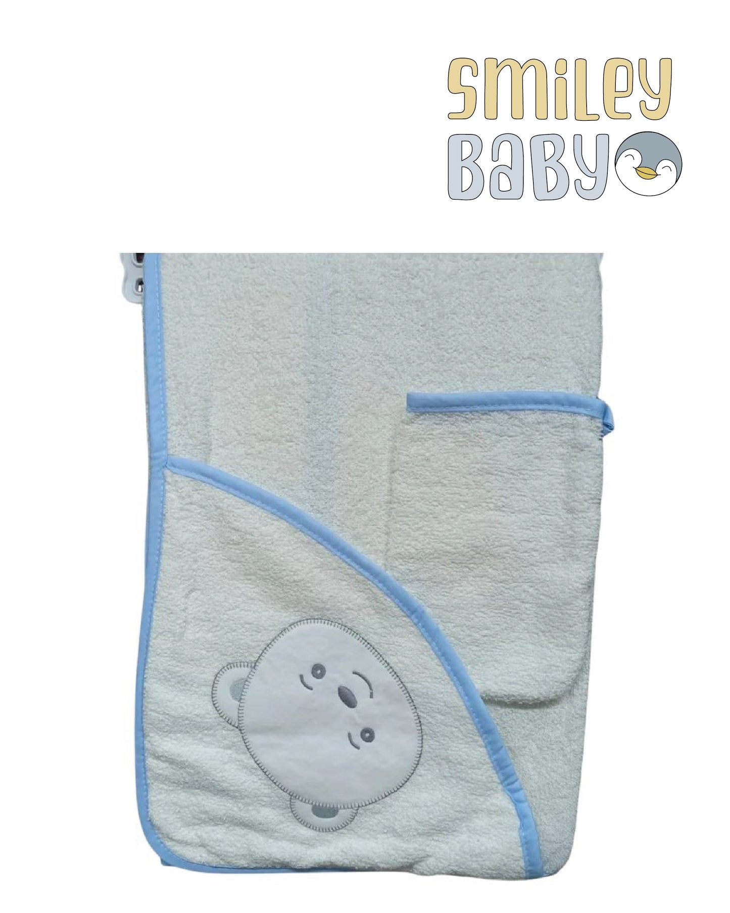 Baby Hooded Towel with loofah w bear 76x 76 Cm