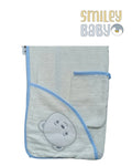 Baby Hooded Towel with loofah w bear 76x 76 Cm