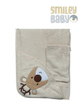 Baby Hooded Towel with loofah ghazal 76x 76 Cm