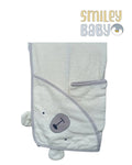 Baby Hooded Towel with loofa white bear 76x 76 Cm