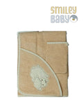 Baby Hooded Towel with loofa  sheep bear 76x 76 Cm
