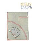 Baby Hooded Towel with loofah  beige cat