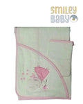 Baby Hooded Towel with loofah  beige FAIRY