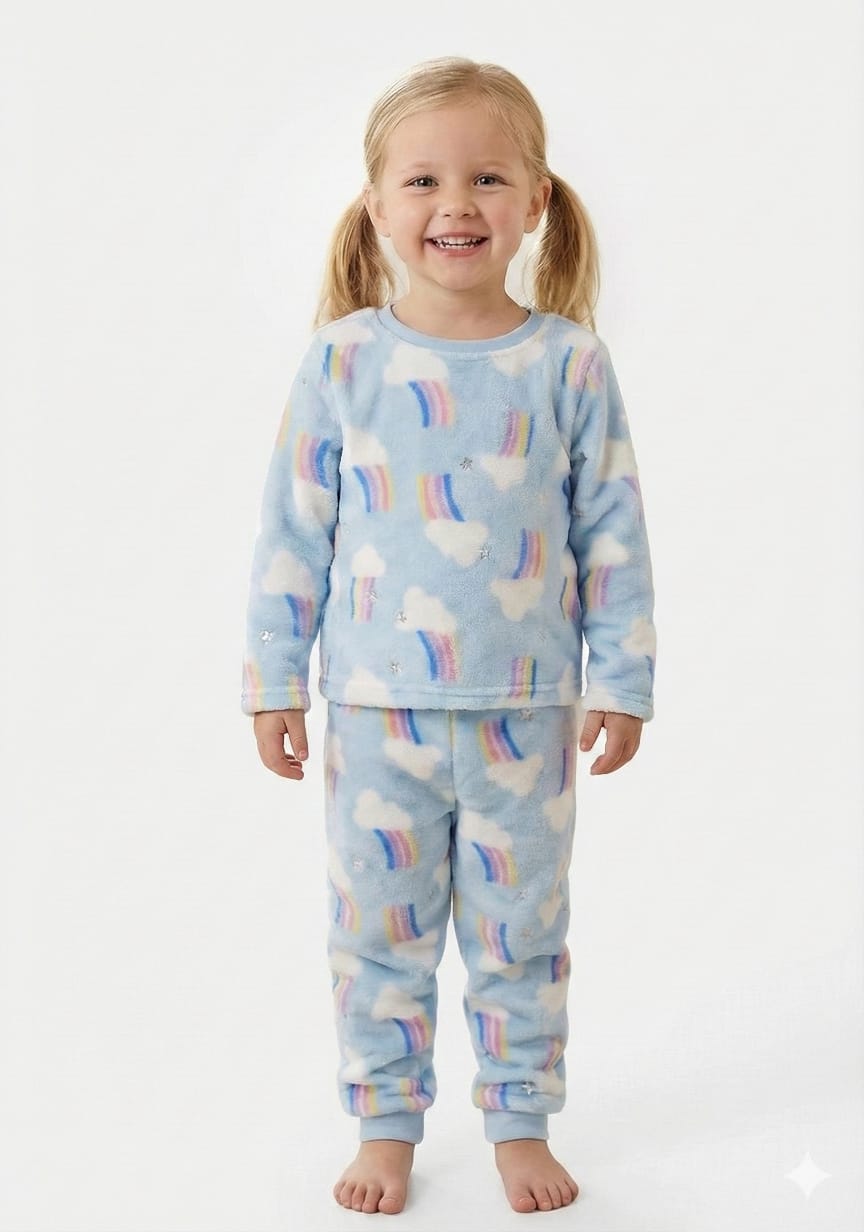 Rainbow Cloud Fleece Pajama Set